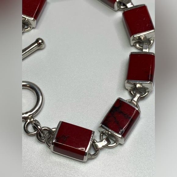 Silpada RARE Sterling Silver Red Jasper Pendant & Matching Jasper Bracelet SET - Picture 8 of 16